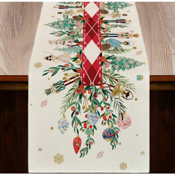 Nutcracker Table Runner Christmas Decor Holiday Decoration 72" Decorative Cloth - Picture 6 of 9